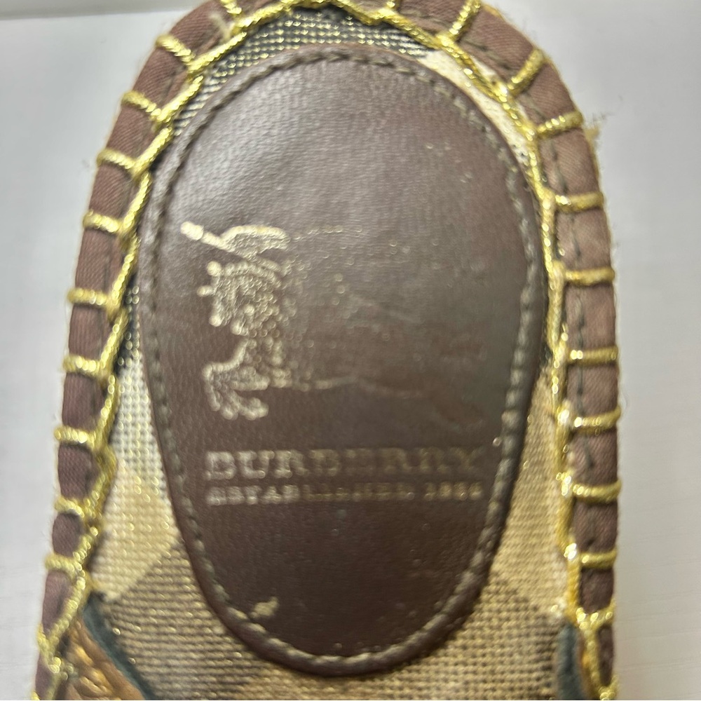 Burberry Espadrille Classic Nova Metallic Wedge Sandal EU 39 US 8.5 - Picture 12 of 16
